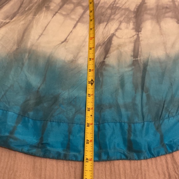 Free People Intimate Silk Elegant Gray and Blue Tie-Dye Maxi Dress. Size XS - Picture 8 of 11